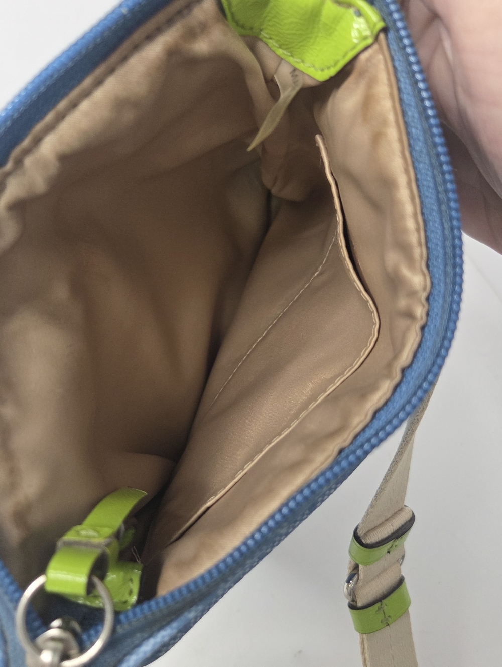 coach signature crossbody blue lime green accent classic 90s y2k coated canvas - Picture 6 of 8